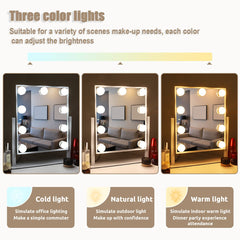 FENCHILIN Hollywood Mirror with Lights, Smart Touch Control, 3-Color Dimmable Lighted Vanity Makeup Mirror