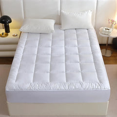 1 Pc Twin Full Queen King 350gsm White Quilted Thin Mattress Pad With 43cm Bed Skirt Protector Cover