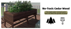 Raised Garden Bed, Outdoor Oversize Planter Box with Liner, Cedar Garden Bed with Legs for Vegetables Flower Herb,