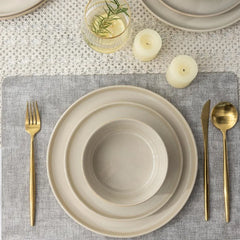 Dinnerware Sets for 4,Round Reactive Glaze Ceramic Plates and Bowls Set,Highly Chip and Crack Resistant | Dishwasher Dishes