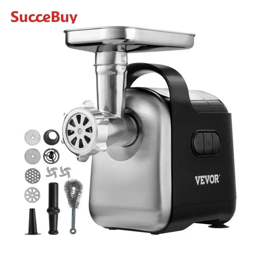 VEVOR 550W（2200W MAX) Electric Meat Grinder with 2 Blade, 3 Grinding Plates, Sausage Maker & Kubbe Kit ABS + Stainless Steel