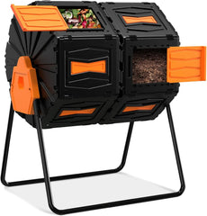 Compost TumblerEasy Assemble & Efficient Outdoor Compost Bin, 45 Gallon/170 Liter Large Dual Chamber Rotating Composter for