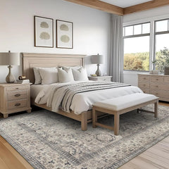 Machine Washable Area Rug Runner - Living Room Bedroom Bathroom Kitchen Entryway Office - Padded Low Pile Stain Resistant Premiu