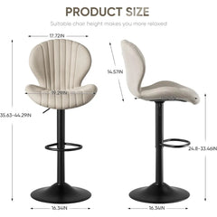 Bar Stools Set of 2 Modern Swivel Bar Chairs, Barstools Counter Height with High Backrest, Easy 3-5 Minute Assembly for Bar