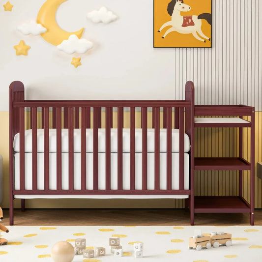 3-In-1 Convertible Crib, Baby Bed, Converts from Baby Crib to Toddler Bed, Fits Standard Full-Size Crib Mattress