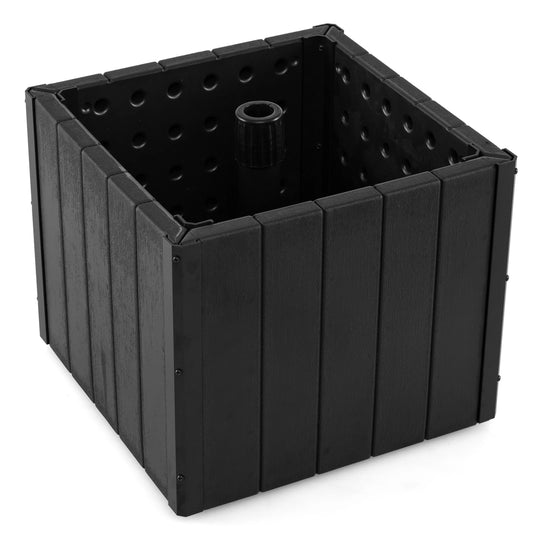 2-in-1 Outdoor Umbrella Base Planter w/Flower Box 4 Rolling Wheels 88 LBS Capacity