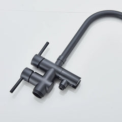 Black Bathroom  Bathtub Faucet With Hand Shower  Hot and Cold Faucet Floor Mounted Tub