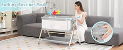 Baby Bassinet, Rocking Bassinet for Baby, 3 in 1 Bassinets Bedside Sleeper with Musical Toys, Bedside Bassinet for Baby