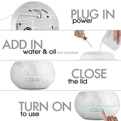 Gift of Wellness  Premium Wood Diffuser Set w/6 Essential Oils & Remote   Perfect Housewarming/Christmas Present