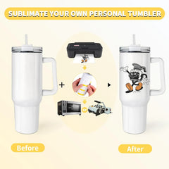 40 oz Sublimation Tumbler with Handle and Straw Keeps Cold for 34 Hours 8 Pack Stainless Steel Double Wall Vacuum Insulated Mugs