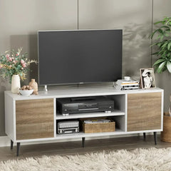 Modern 58-Inch TV Stand with Pop-Up Doors & Cable Management – Entertainment Center for Living Room & Bedroom