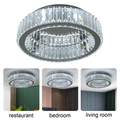 Modern Big Crystal Ceiling Lamp LED Light Circle Chandelier Lustre Indoor Bedroom RC Dimmable Fixtures Living Room Hotel Decor