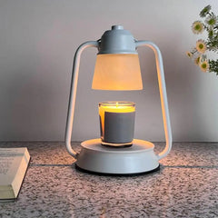 Melting Candle Lantern Elegant Metal Candle Warmer Lamp with Dimmable Timer Function for Safe Desktop Wax Melting High Stability