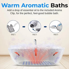 Bath Mat Full Body Massager - Portable Hot Tub Mat with Warm Air Jets, Remote Control, Non-Slip Adjustable Bubble