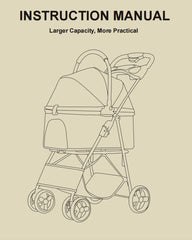 Wedyvko Luxury Detachable Pet Stroller Light Cup Holder Design Four-wheeled Universal Wheel Dog Cart Outdoor Travel Carrying Bag
