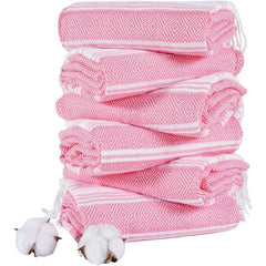 6 Packs Oversized Cotton Turkish Beach Towels Set Bulk 74"x38" Extra Large Sand Free Quick Dry Clearance Swim Bath Camping Pool