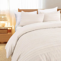 Duvet Cover Queen Size, Navy 3 Pieces Boho Tufted Duvet Cover Set, Soft and Lightweight Microfiber Comforter Cover Set