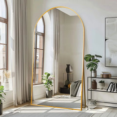 Full-length Mirror, 76.4 "x37" Black Oversized Tempered Floor Mirror with Stand, Full-length Vanity Mirror Suspended or Tilted,