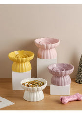 Food Bowl Ceramic Elevated Cats Small Dogs Slow Feed Bowls Anti-choking Pet Eating Feeders Anti-gulping Puppy Supplies