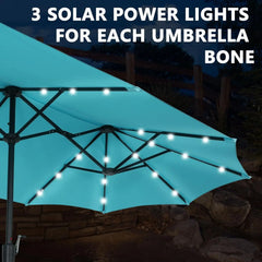 13Ft Large Patio Umbrella With Base Outdoor Double-Sided Market Extra Large Table Umbrella Outdoor Patio Easy Crank for Yard