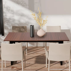 70.86” Modern Wood Dining Table for 6 – Rectangular Dinner Table with Metal Legs