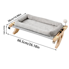 Cat Mattress, Window Hammock Design, Double-Sided Bed, Suitable for All Seasons, High-Quality Hardwood Framework, Suitable for All Kinds of Cats, Can Be Placed in the Window Sill, Floor and Bedside, with Cat Scratching and Pl