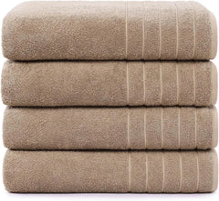 100% Cotton 30x60 4 Pk Bath Towels Set for Bathroom, Extra Large Ringspun Soft and Absorbent