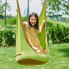 Upgraded Kids Hanging Pod Swing Chair with Inflatable Cushion, Child Hanging Hammock for Indoor and Outdoor