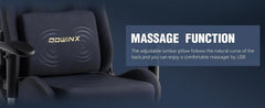 Dowinx Gaming Chair with Massage Lumbar Support, Suede Fabric Ergonomic Computer Chair with Footrest for Adults