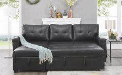 Sleeper Sectional Sofa with Convertible Sofa Bed & Storage Chaise