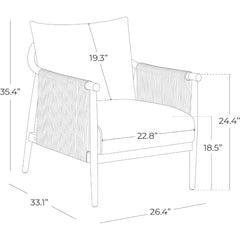 Braid Armchair, Modern Accent Chair for Living Room, Cream  chairs living room  accent chairs for living room