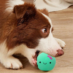 Egg Ball Dog Toy Soft Latex Rubber Animal Interactive Fetch Ball Cute Egg Doll Shape Four-color Squeaky Egg Dog Ball For Small