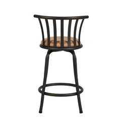 24" or 29" Swivel Bar Stools Set of 2, Counter Height Faux Leather Upholstered for Kitchen Island, Brown