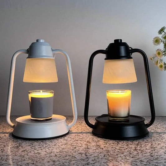 Melting Candle Lantern Elegant Metal Candle Warmer Lamp with Dimmable Timer Function for Safe Desktop Wax Melting High Stability