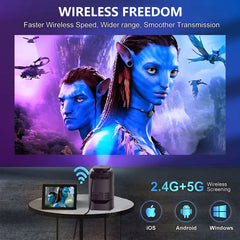 Projector Android Native 1080p Support 4K with Built in Stand with WiFi and Bluetooth