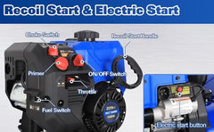 24-Inch Self-Propelled Gas Snowblower, 209cc with Electric Start and LED Headlight, for Driveway Snow Removal.