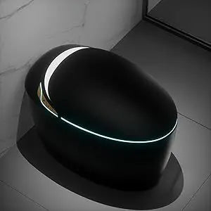 12“ One Piece Elongated Smart Toilet with Egg-Shaped,Foot Sensor,Night Light,Auto Flush Open & Close Seat,Build-in Bidet Seat,