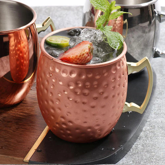Wine Glasses Copper Goblet Juice Drink Stainless Steel Champagne Party Barware Mug Drum-Type Beer Coffe Cup Water Glass