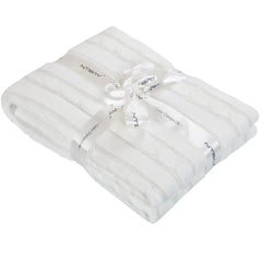 Ntbay 100% Cotton Cable Knit Toddler Blanket, Soft Warm Unisex Baby Blanket for Crib