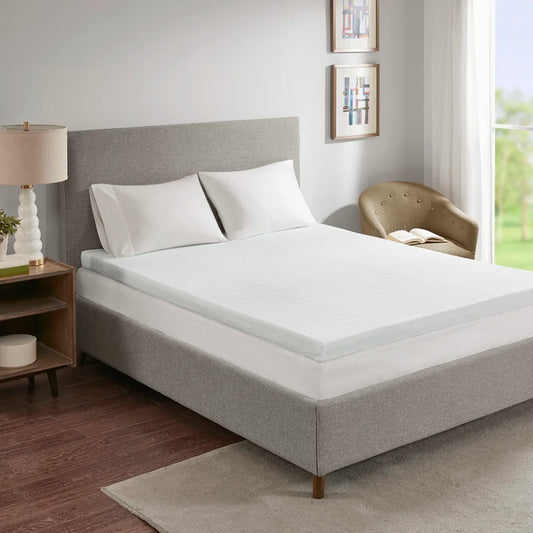 Memory Foam Mattress Topper, Cooling Gel Infused, Hypoallergenic, Pressure Relief, Queen Size