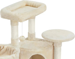 42in Cat Tree Tower for Indoor Cats. Cat Condo with Perch & Hammock, Multi-Level Activity Center, Scratching Posts