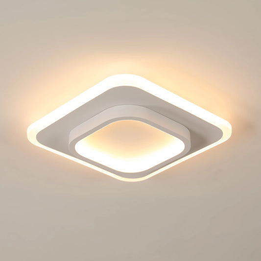 Modern LED Ceiling Light Fixture 21W Square Ceiling Lighting, Warm White 3000K Flush Mount Ceiling Light for Hallway, Corridor,