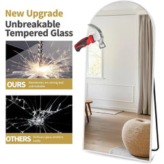Arched  Full Length Mirror, 71"X26", Large Floor Mirror with Stand,Full Body Mirrors Standing Mirrors for Leaning or Hanging
