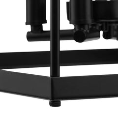 Adjustable Height Black Lantern Pendant Light 4-Light Candlestick Cage Chandelier