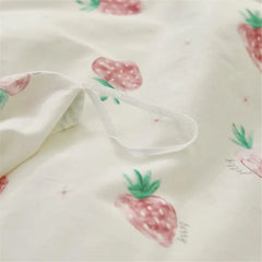 Cute Strawberry Duvet Cover Queen Teen Girls Bedding Set Kawaii Bedroom Decor Cotton Quilt Cover