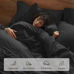 PHF 7 Pieces California King Comforter Set, Lightweight Bed in A Bag & 18" Sheet Set for All Season, Ultra Soft Cozy Bedding wit