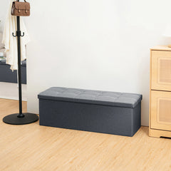 43" Storage Ottoman Bench with Divider, Multifunctional Foot Stool, Toy Chest & Shoe Bench for Bedroom, Living Room Home