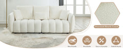 82" Modern Sofa Couch, Comfy Deep Seat Teddy Cloud Sofa, Upholstered 3-Seater Boucle Couch, Oversized Loveseat Living Room Sofas