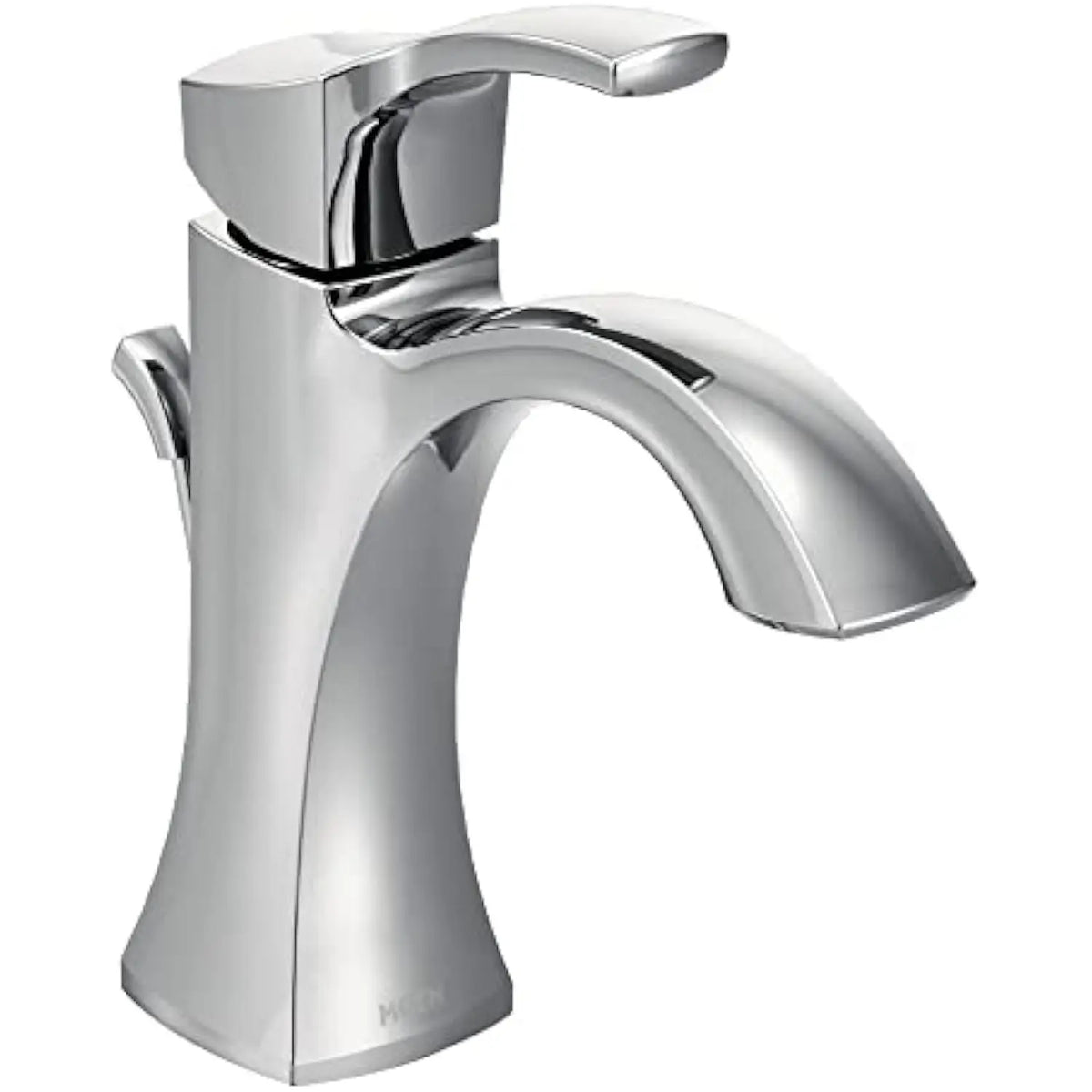 Voss Chrome One-Handle Single Hole Bathroom Sink Faucet with Optional Deckplate, 6903