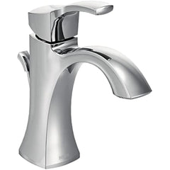 Voss Chrome One-Handle Single Hole Bathroom Sink Faucet with Optional Deckplate, 6903